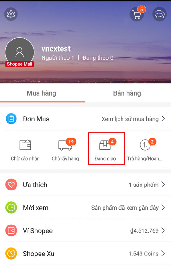 Xem chi tiết tình trạng đơn hàng - Cách đổi trả hàng trên shopee