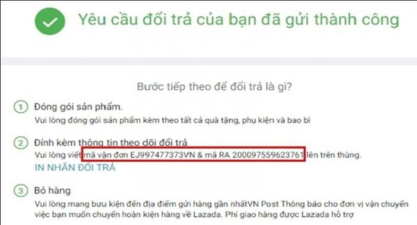 Đổi tra đơn hàng thành công - Cách đổi trả hàng hoàn tiền trên Lazada