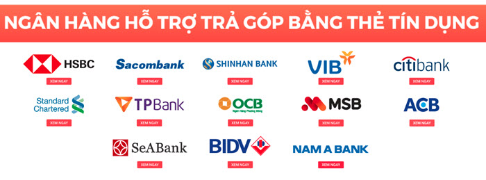 Các ngân hàng hỗ trợ mua hàng trả góp với lãi suất 0đ trên Tiki