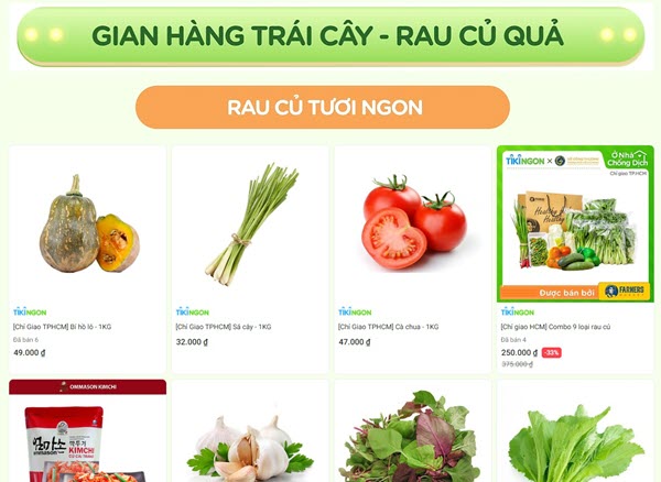 Gian hàng trái cây, rau củ quả