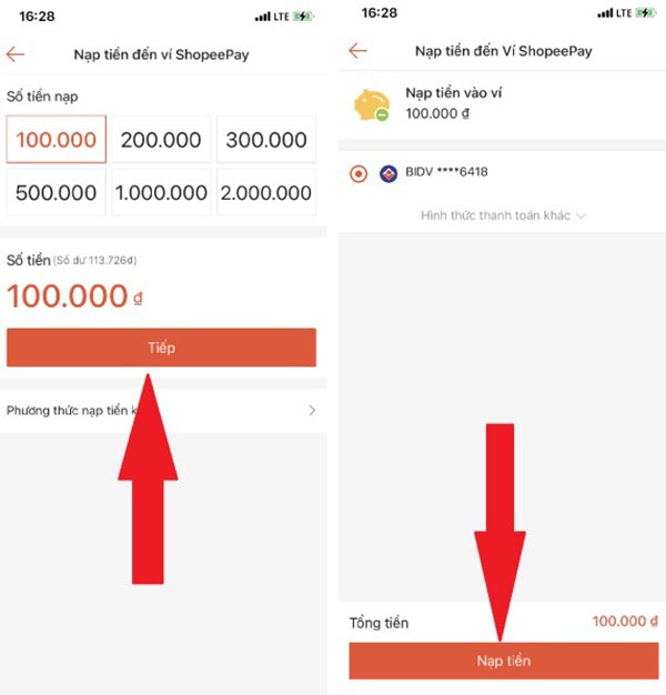 Bạn có thể nạp tiền vào ShopeePay sau khi đã liên kết tài khoản ngân hàng thành công - Ví shopee pay là gì