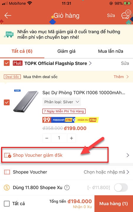 Chuẩn bị sẵn sản phẩm cần mua cho vào giỏ hàng, nhớ chuẩn bị cả voucher Shop của sản phẩm luôn nhé - Cách săn voucher HOT trên shopee theo khung giờ sắp diễn ra