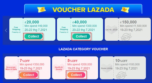 Ví voucher lazada nằm ở đâu