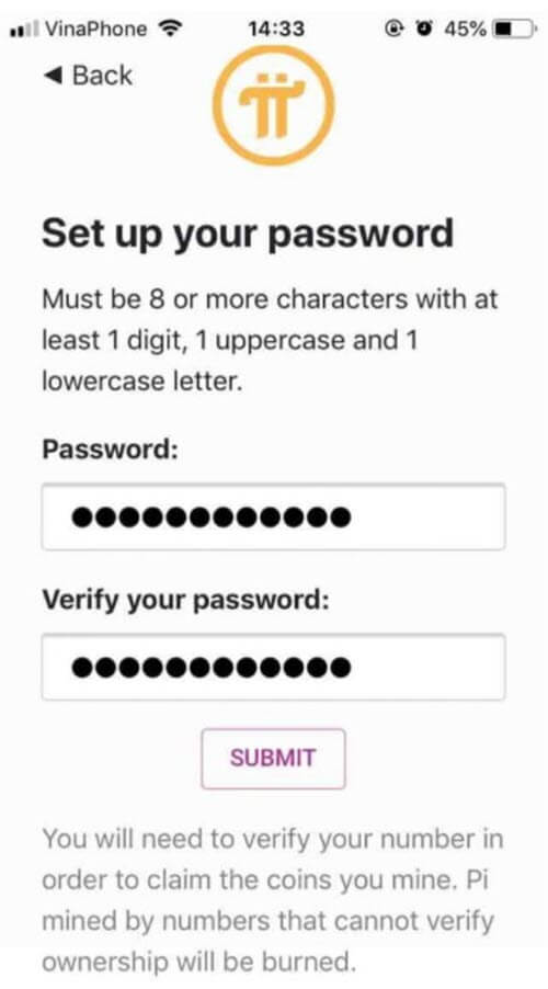 Thiết lập mật khẩu cho tài khoản của bạn