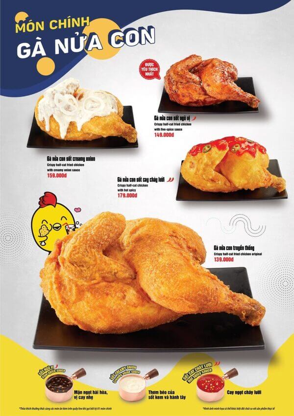 Chicken Plus menu, giá